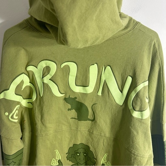 Disney Encanto Bruno Spirit Jersey Green Hooded Long Sleeve NWT Medium - Picture 4 of 8